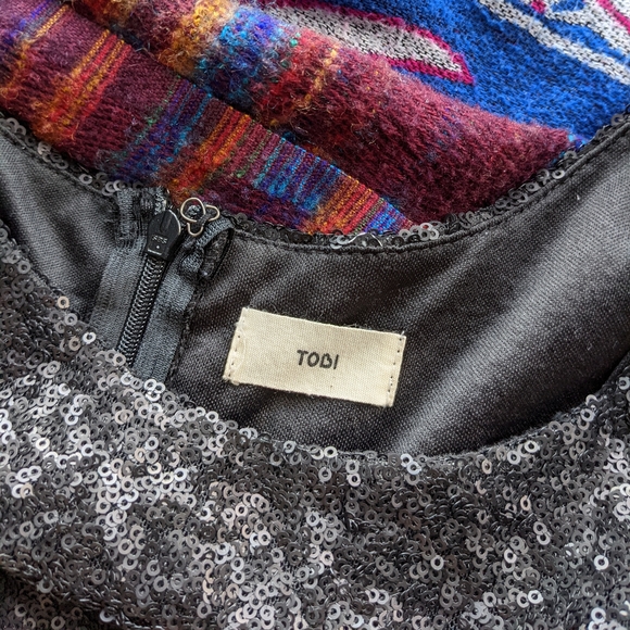 Tobi High Low Sequined Black Dress - Picture 3 of 4